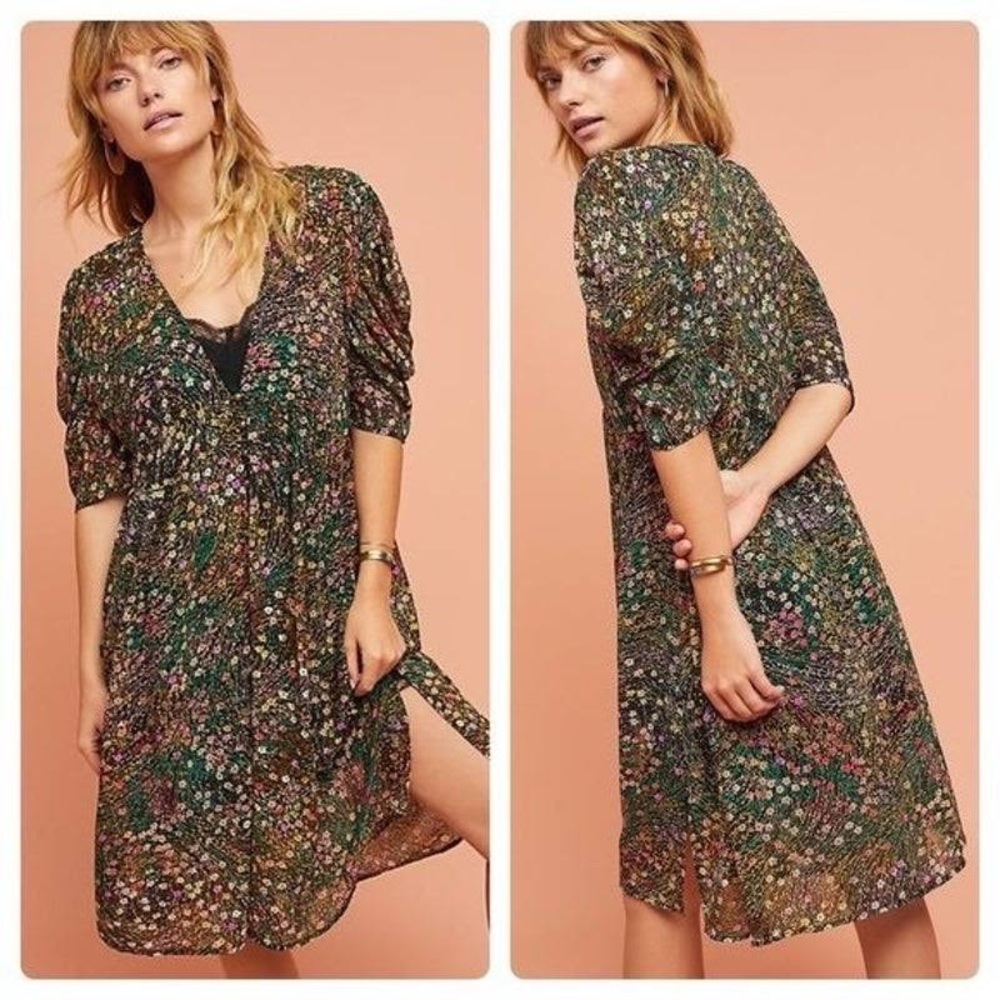NWOT Anthropologie Akemi & Kim floral button down dress, size medium